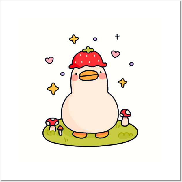 Strawberry Duck Wall Art by maiadrawss